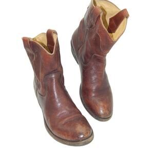 Frye Carson Lug Brown Leather Boots Size 7.5